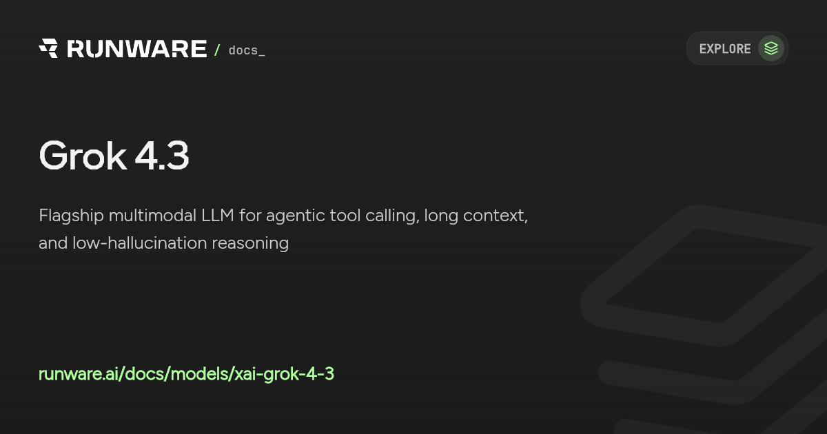 Grok 4.3 API | Runware Docs