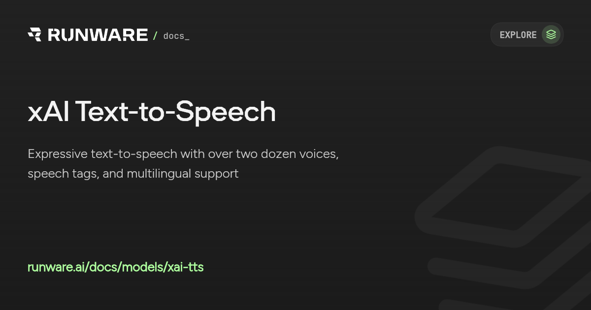 xAI Text-to-Speech API | Runware Docs
