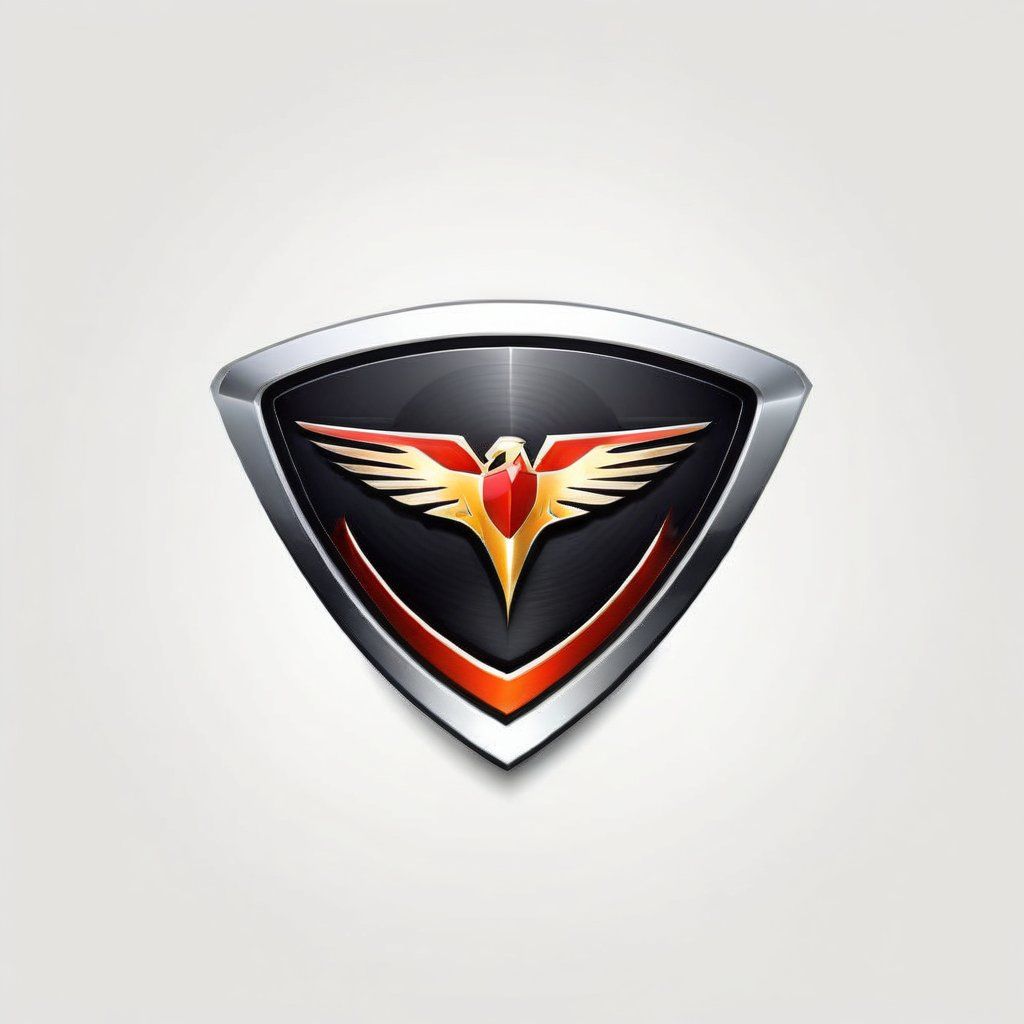 A supercar rendered as a stylized logo