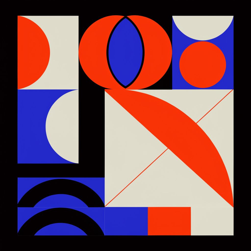 A geometric abstract poster with the model's default color choices