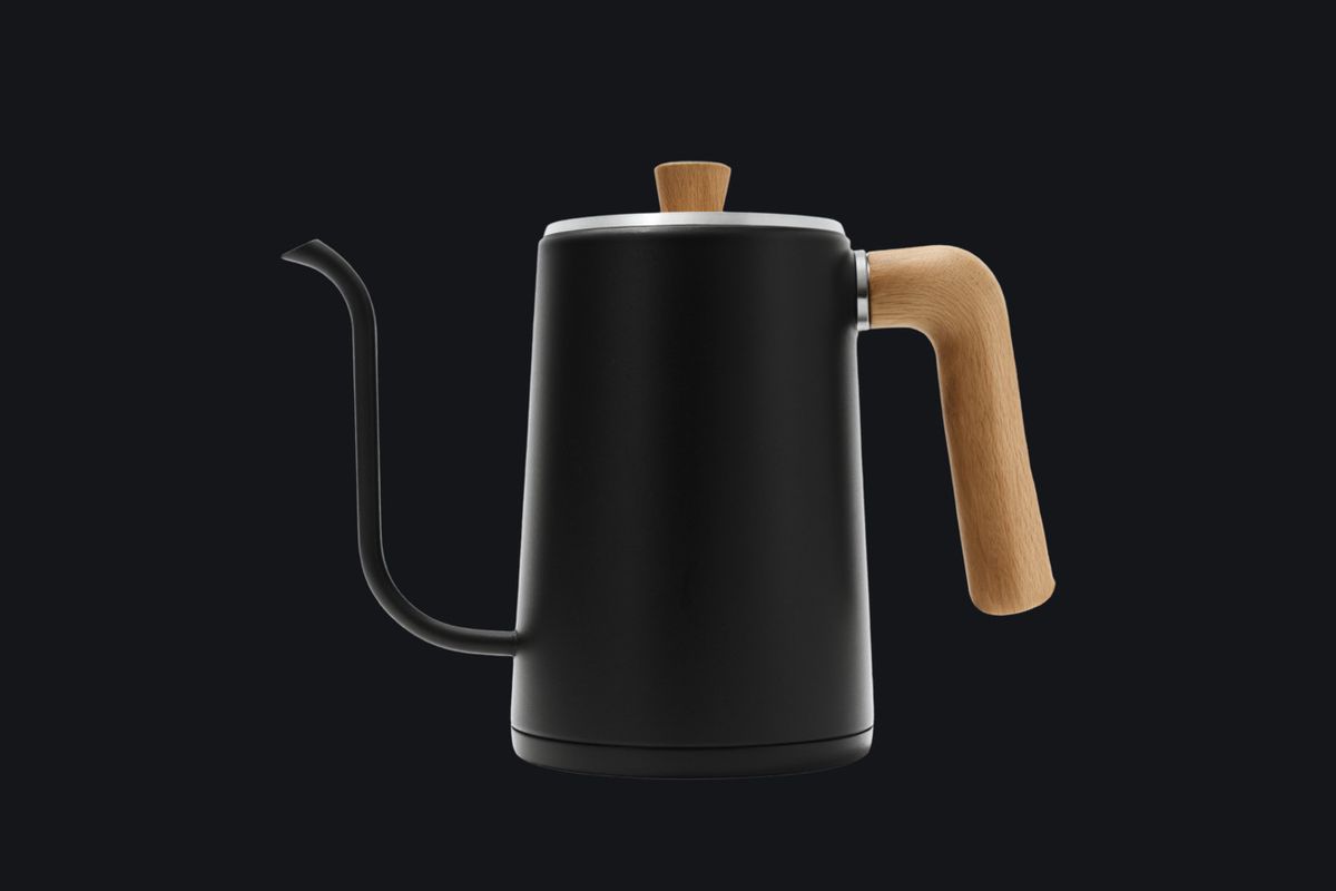 The same kettle cut-out placed on a plain near-black background
