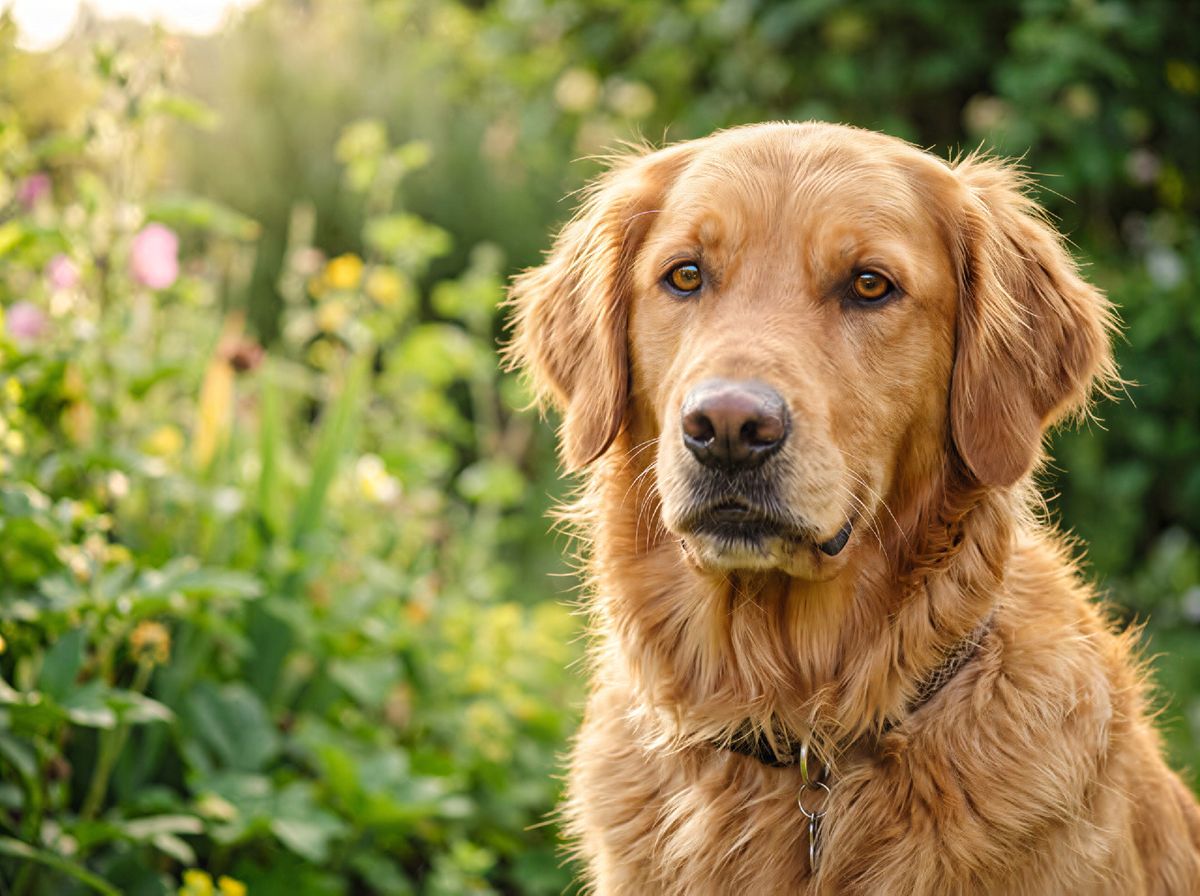 The retriever at low strength, clean but soft fur