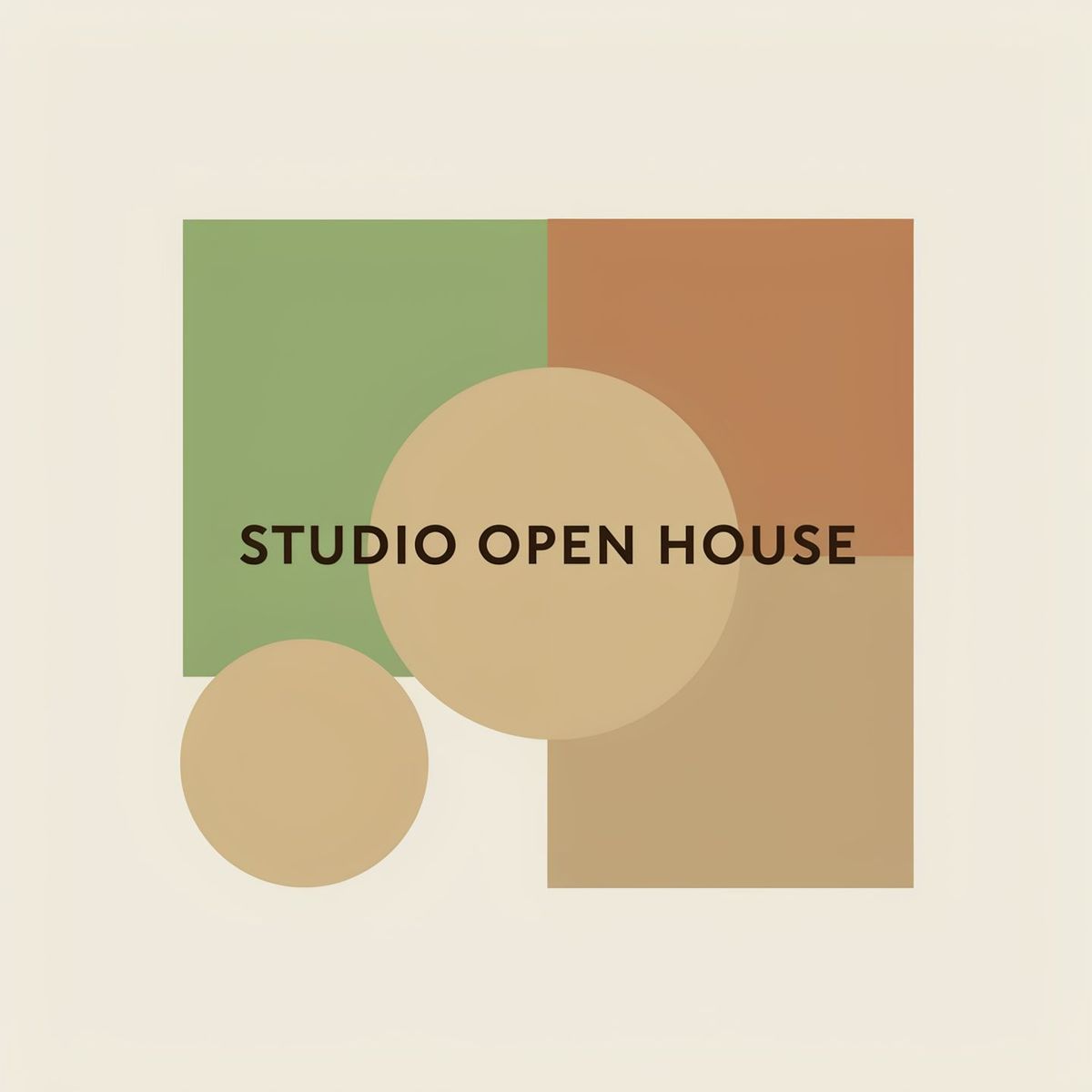 The same studio graphic with more sharply defined blocks of sage green, clay, sand, and cream