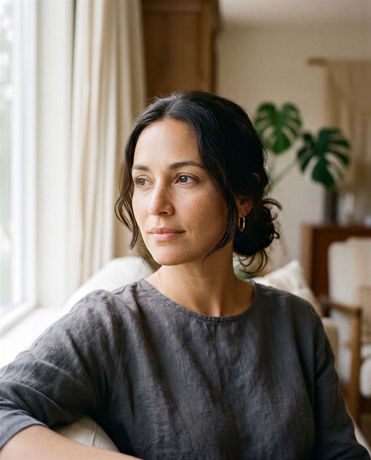 The portrait at low strength, clean and natural but soft