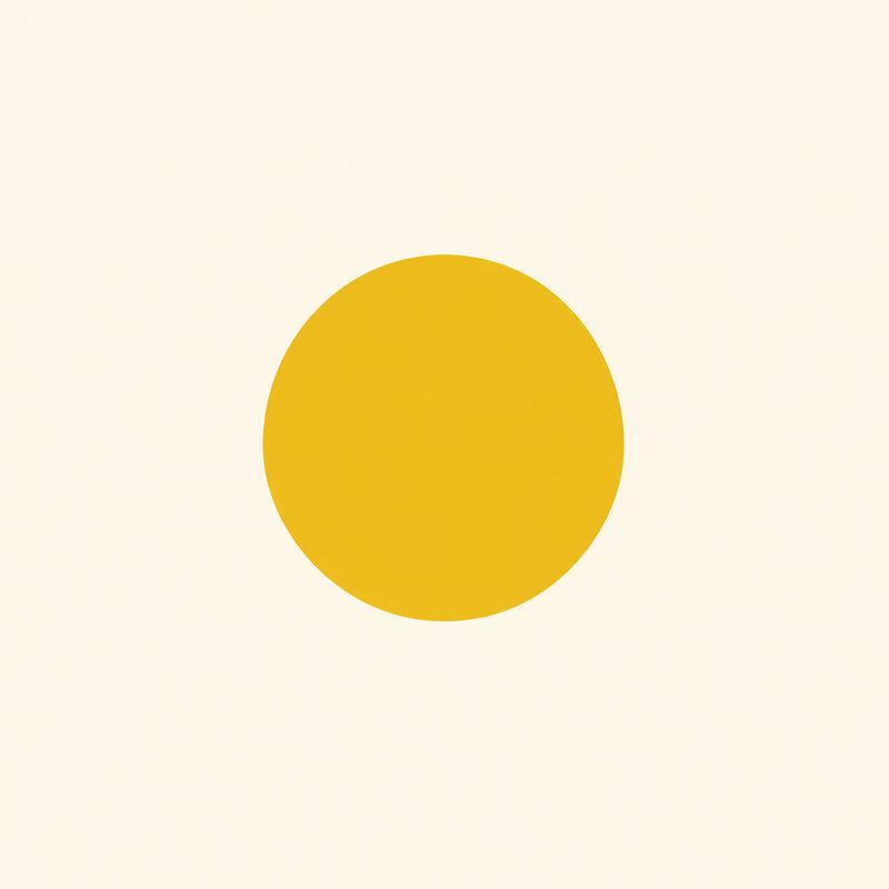 The same flat poster of a mustard yellow circle on cream, visually indistinguishable from the lower quality render