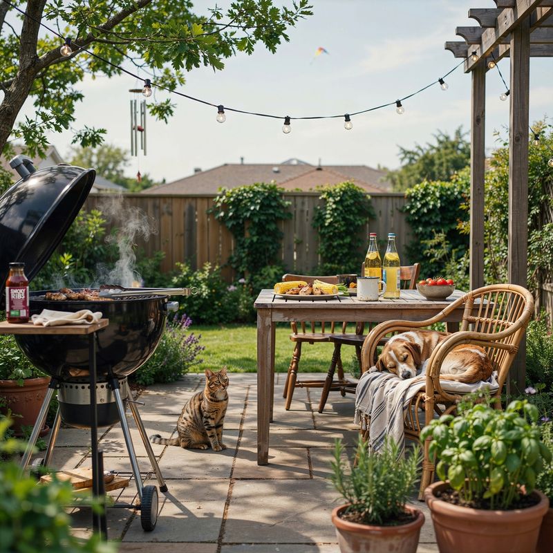 The same backyard patio with the timestamp removed