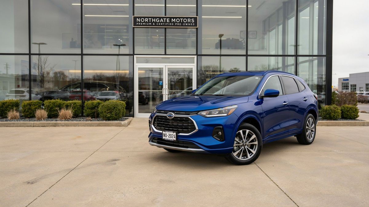 The SUV repainted metallic deep blue at medium quality