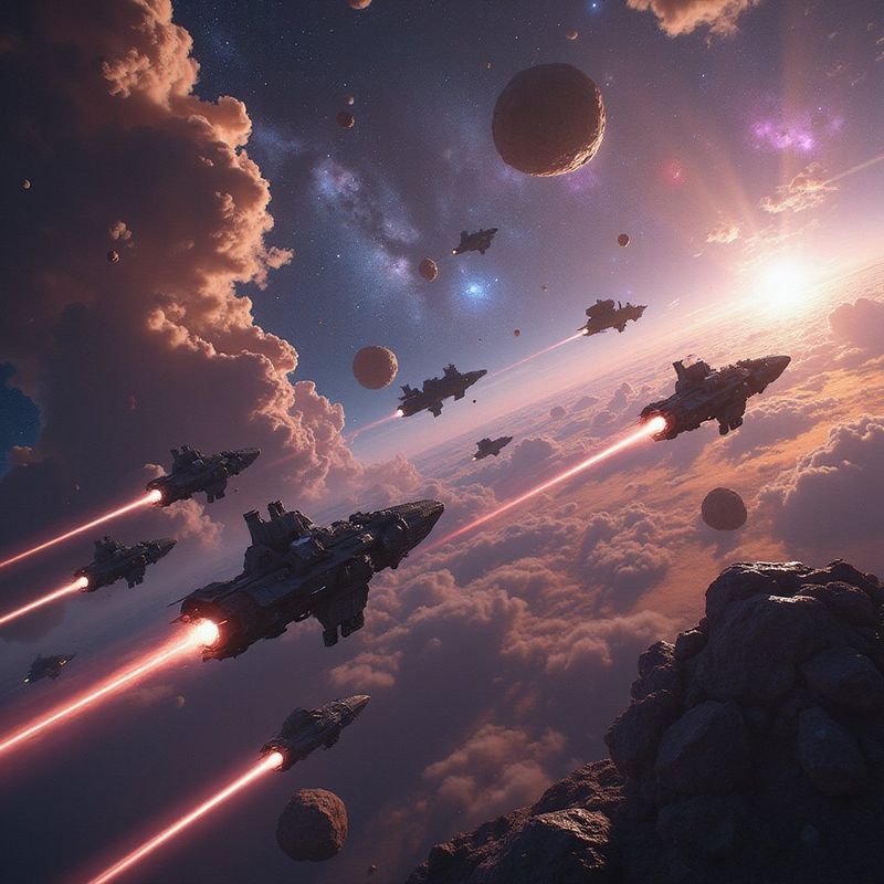 Sci-fi space battle, seed variation 1