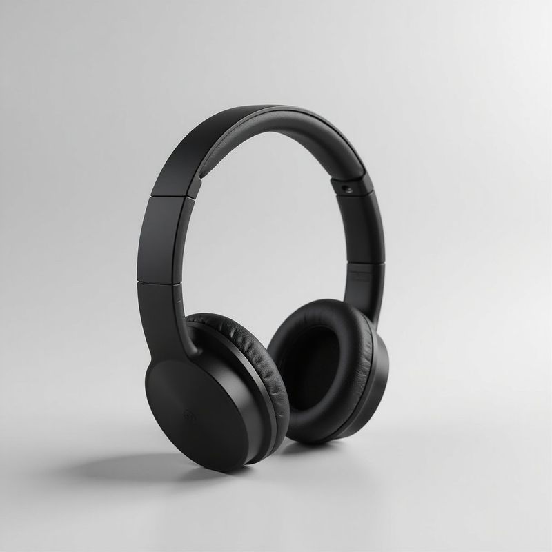 Product photo of matte black wireless headphones on a white background