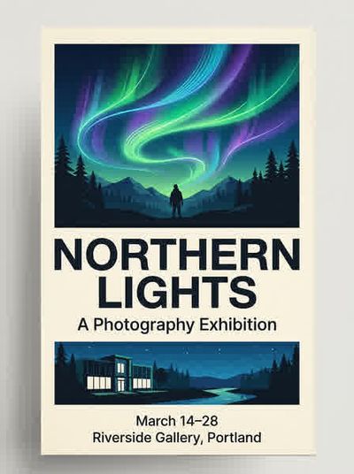 A soft, compressed event poster with a readable title but unreadable small lines