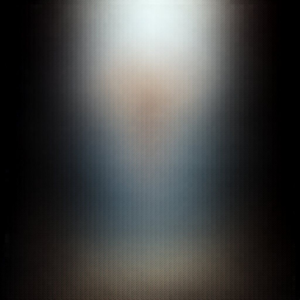 A barely visible jellyfish shape in a sunlit canyon at 1 step