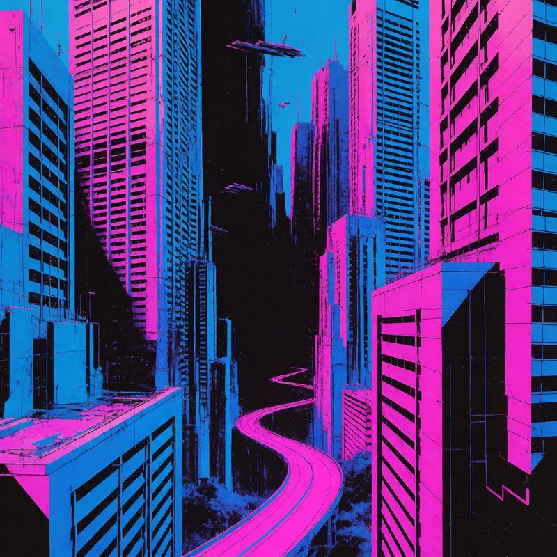 A 1980s retrowave synthwave digital art landscape with glowing neon grids and scanlines